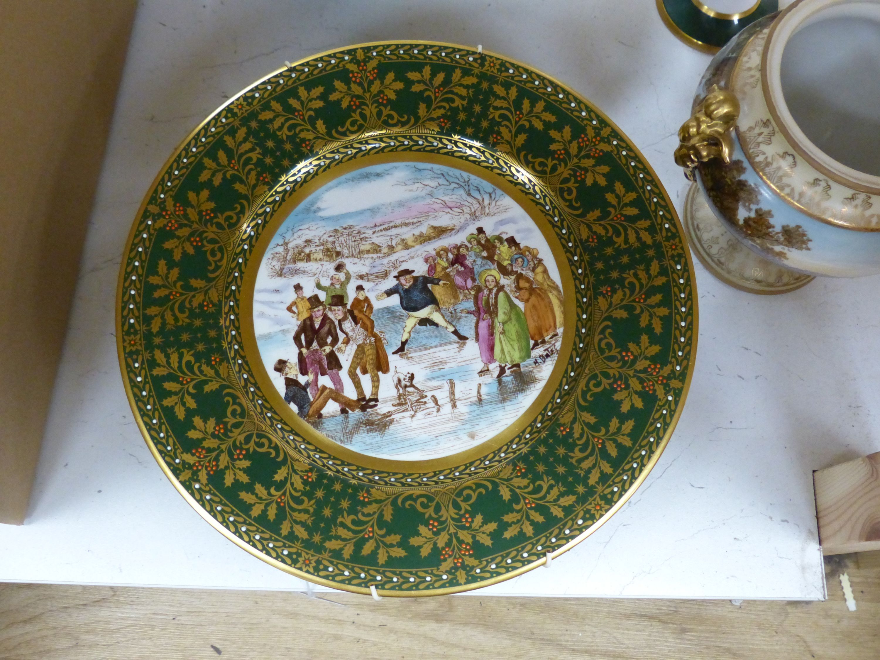 A set of six 'Mr Pickwick' wall plates and a quantity of other china plates, bowls, goblets, etc.